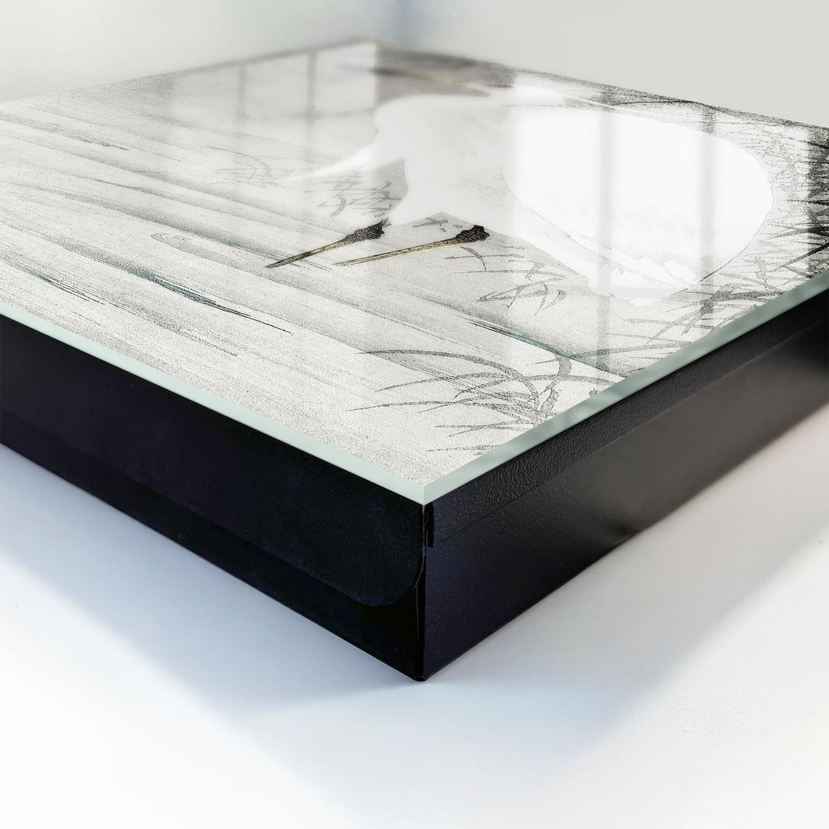 SCHLÜSSELBOX Schwarz 30x30 cm- Türöffnung nach rechts - Reiher - Weiß, Metall (30/30/5cm) - TULUP
