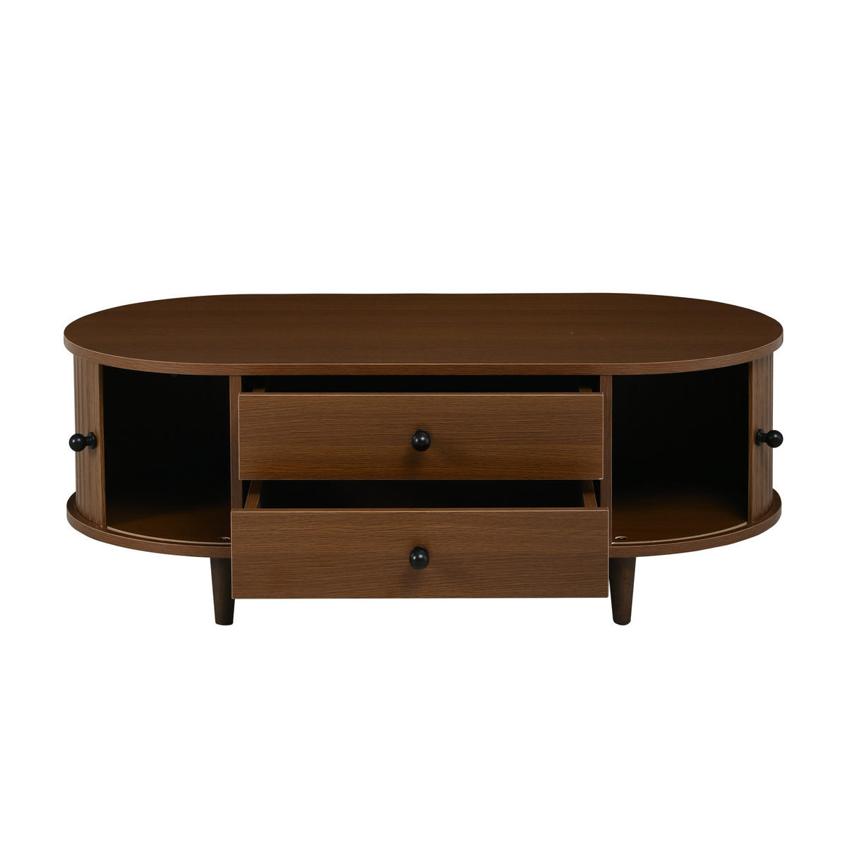 COUCHTISCH 100x50x36cm Walnuss mit 2 Schubladen - Walnussfarben, Holzwerkstoff (50/100/36cm) - FLIEKS