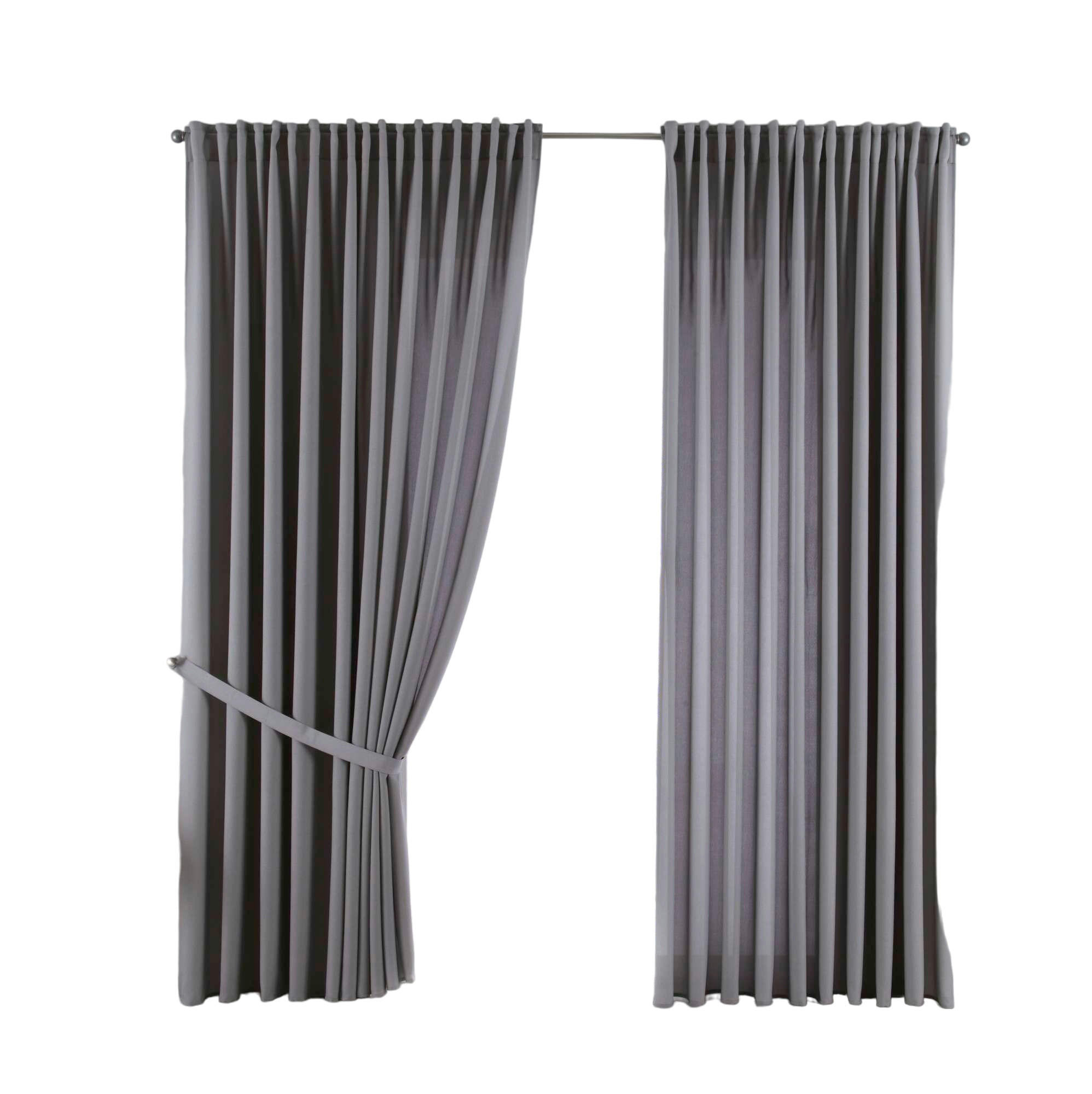SCHLAUFENGARDINE 2ER SET »Palermo« HxB 250x300 cm Grau - Grau, Textil (300/250cm) - Gardinenbox