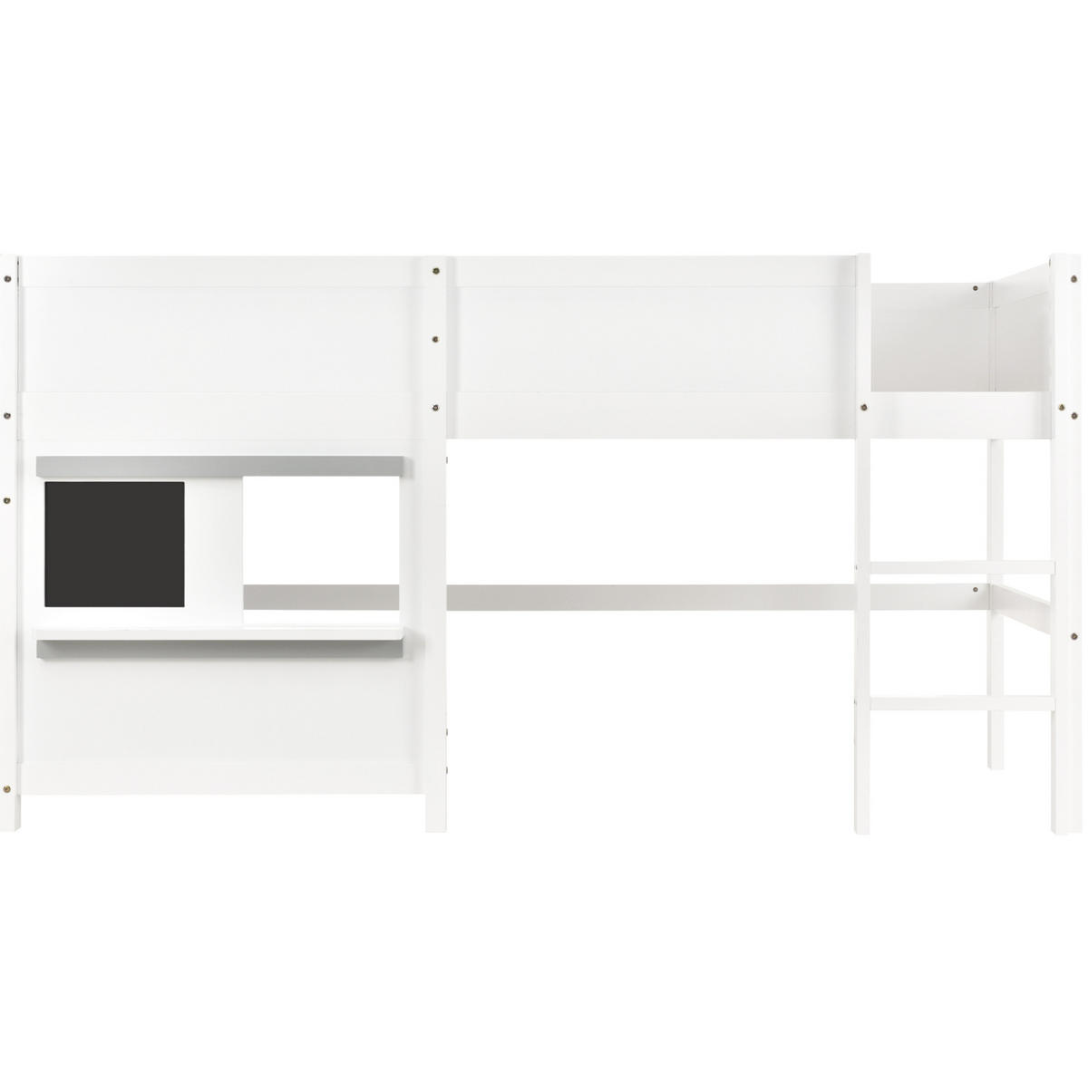ETAGENBETT 90/200 cm Weiß Spielbett mit Tafel und Ablage - Weiß, Holz (90/200cm) - OKWISH