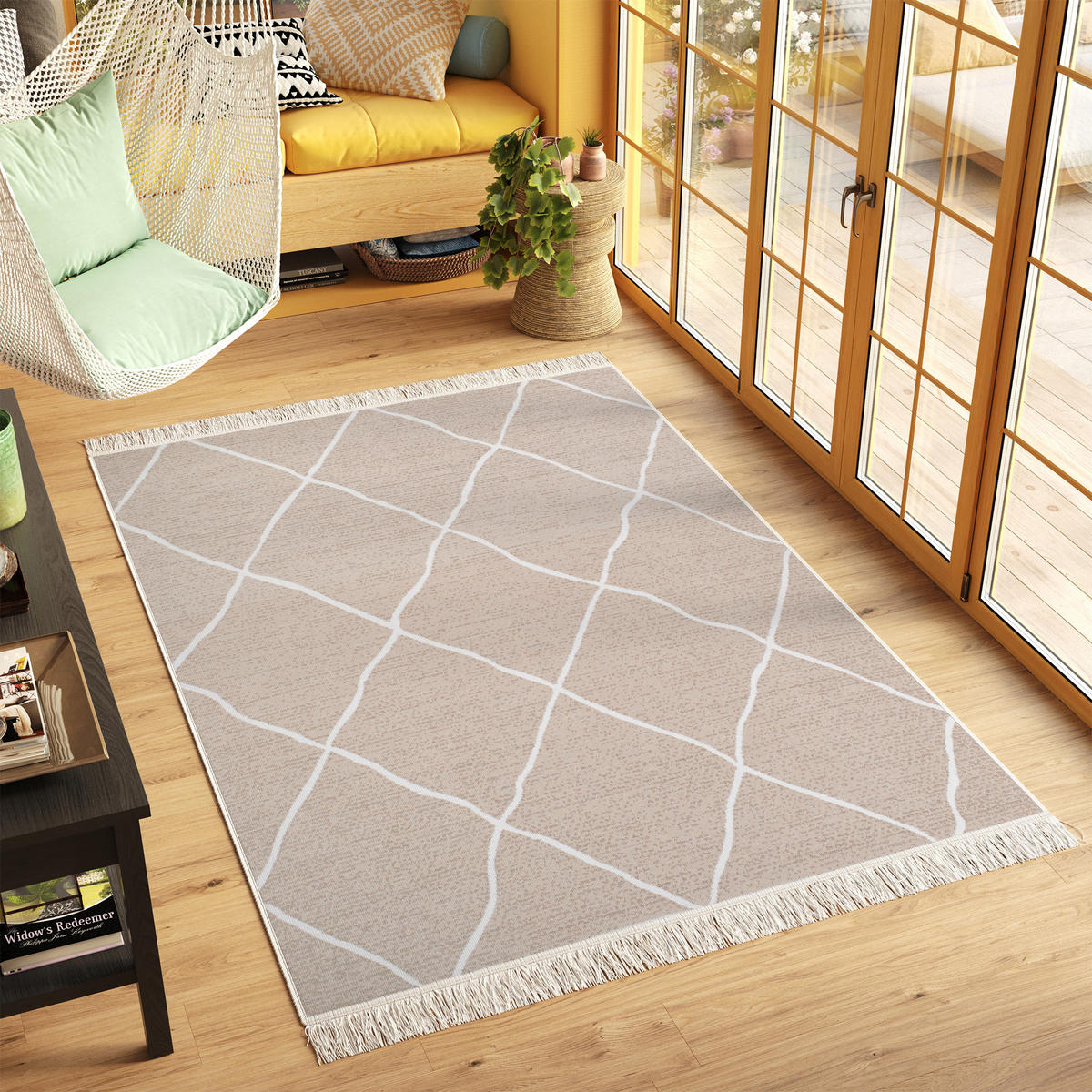 TEPPICH AZTECA Creme 160/230 cm - Creme, Naturmaterialien (160/230cm) - Tapiso