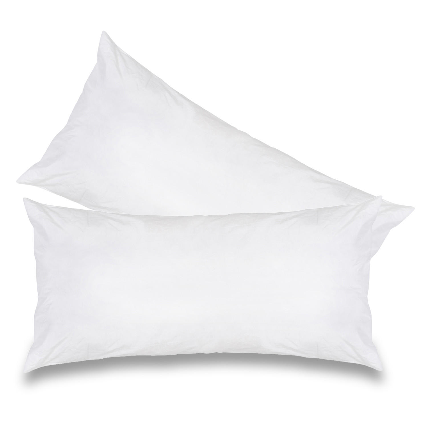 KOPFKISSEN 2er Set 100% Federn 40/80 cm Bezug aus 100% Baumwolle - Weiß, Textil (80/40cm) - wometo
