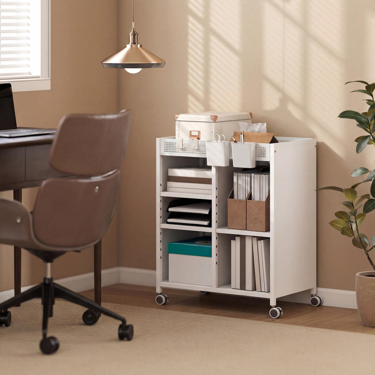 BÜCHERREGAL Stahl Weiß - Weiß, Metall (34/69.5/53cm) - HOMCOM