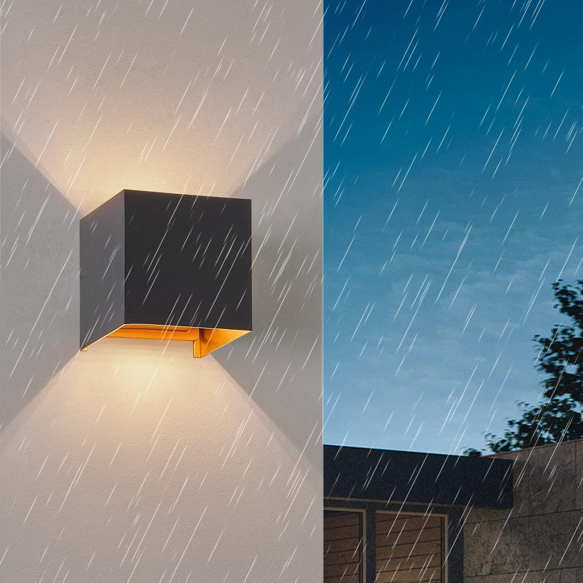 WANDLEUCHTE Lustrum 10/10/10 cm - Schwarz, Metall (10/10/10cm) - ZMH