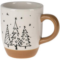 BECHER Tannenmotiv 330 ml - Weiß, Keramik (330L) - Home Styling Collection