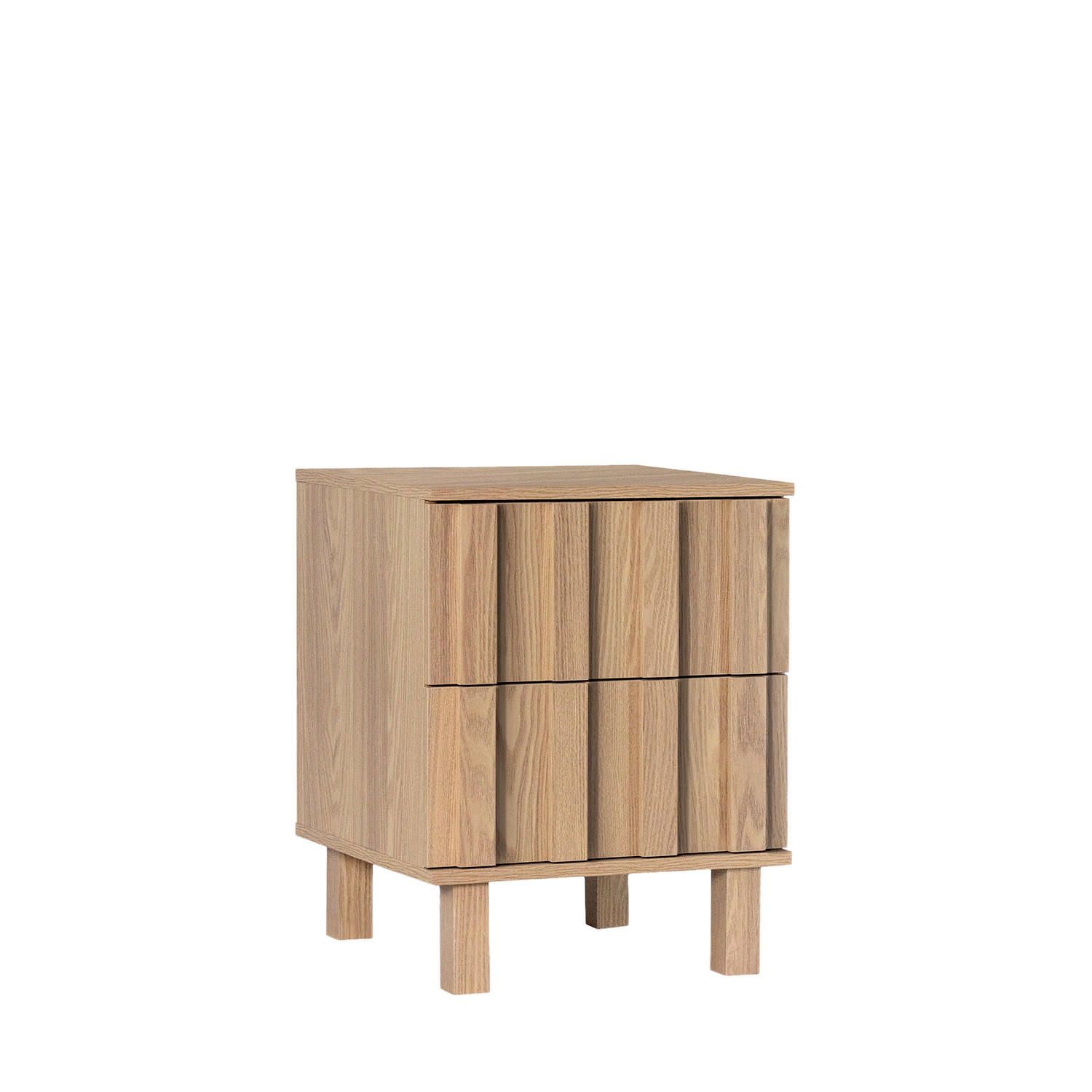 NACHTTISCH 2 SCHUBLADEN Otto Natürlich 42 cm x 54 cm - Naturfarben, Holzwerkstoff (42/54/40cm)