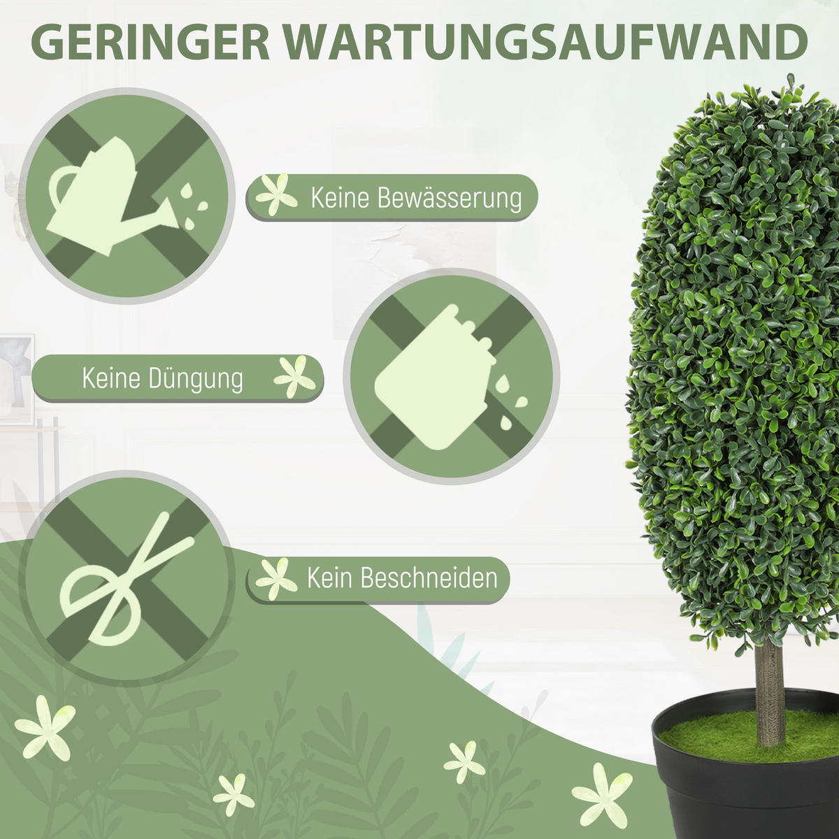 KÜNSTLICHE Pflanzen Grün 17.5/17.5/60.0cm - Grün, Kunststoff (60cm)
