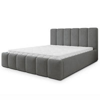 POLSTERBETT ATTORA Q 180x200 cm mit Bettkästen - Grau - Grau, Holz (180/200cm) - MASSENO