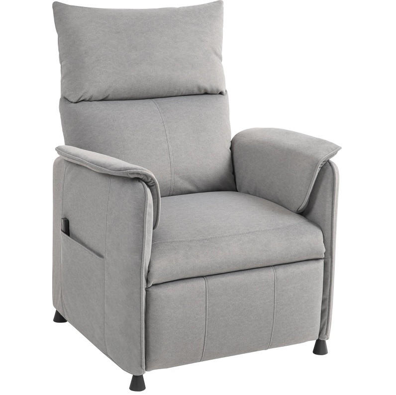RELAXSESSEL 80/83/104 cm elektrisch mit Fußteil und Memory-Funktion - Grau, Textil (80/104/83cm) - BEAOK