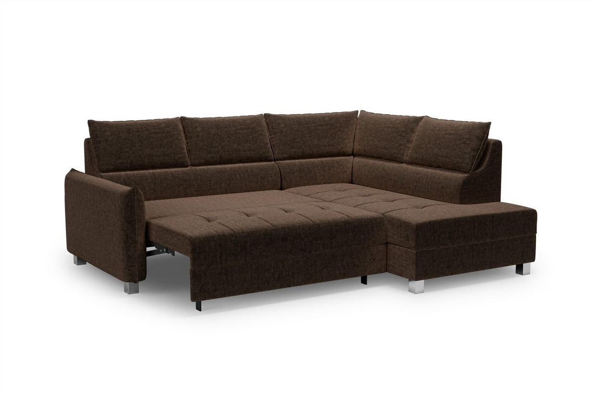 ECKSOFA Marno - Braun, Holzwerkstoff/Textil (260/200cm) - Fun Möbel