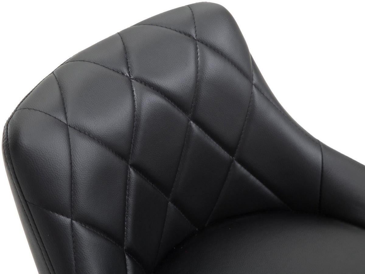 BARHOCKER Lederlook schwarz - Schwarz, Textil/Metall (46/83/49cm) - CLP