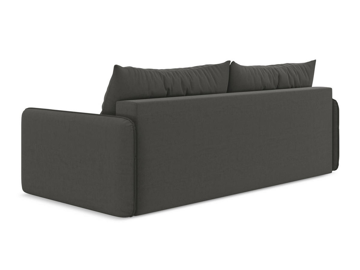 3-SITZER SOFA mit Schlaffunktion Samt Stoff Grau - Dunkelgrau/Schwarz, Kunststoff/Textil (216/86/105cm) - Makamii