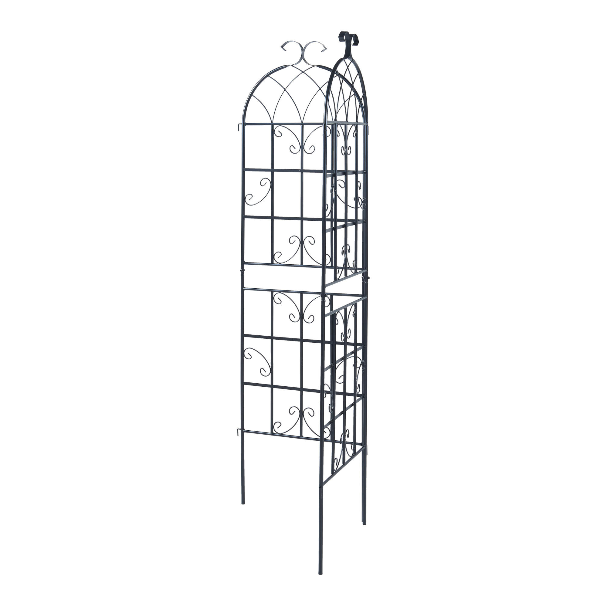Thumbnail - casa.pro Rankgitter-Set, Schwarz, Metall, 50x220x1.3 cm, Gartenzubehör, Gartendeko