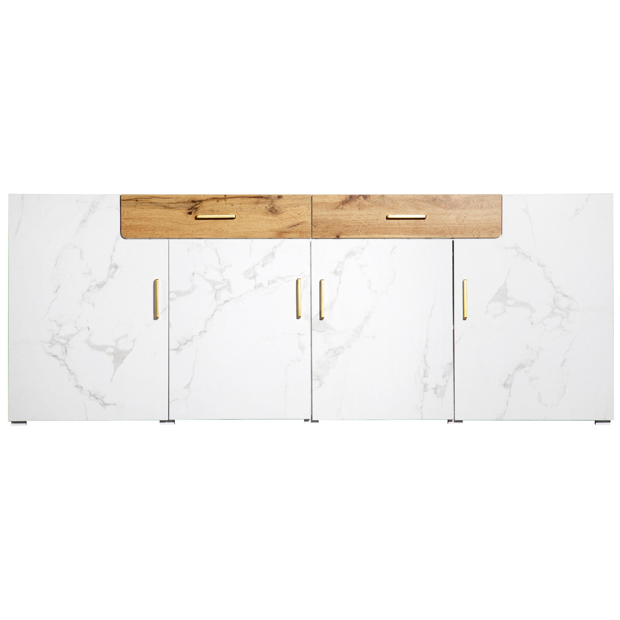 Pangivo Sideboard Weiß 208x80x39.5 cm