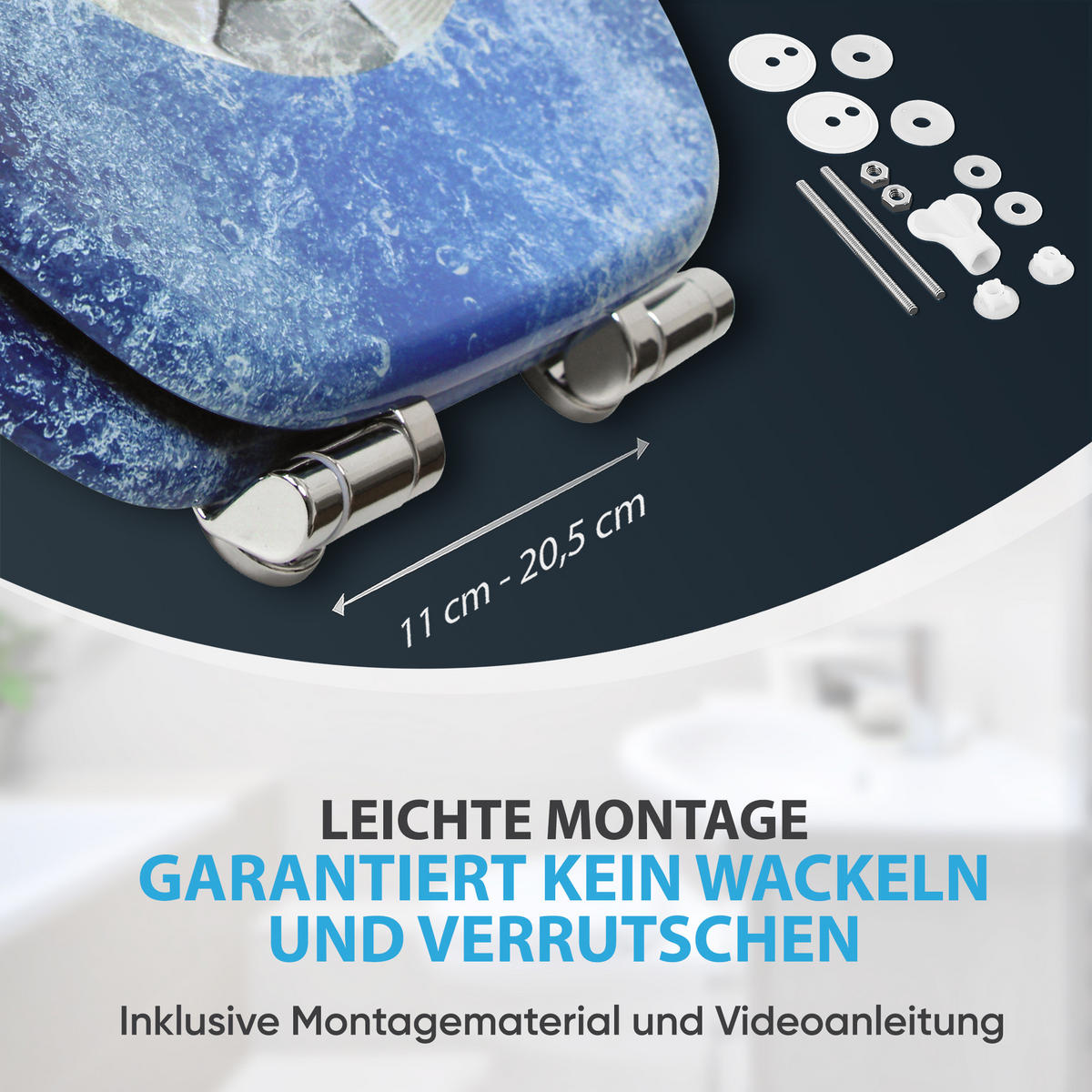 WC-SITZ mit Absenkautomatik Soccer - Blau, Holzwerkstoff (38/6/47cm) - Sanilo