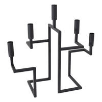 KERZENHALTER Marijke - Schwarz, Metall (15/65/20cm) - LOFT42