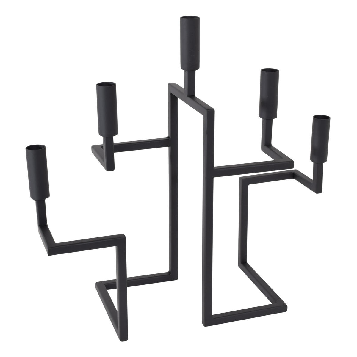 KERZENHALTER Marijke - Schwarz, Metall (15/65/20cm) - LOFT42