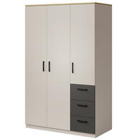 SCHRANK mit Schubladen Billz 3D3S 120 Kaschmir/Eiche Cremona - Kaschmir/Schwarz, Holzwerkstoff/Kunststoff (120/190/60cm) - mzm24
