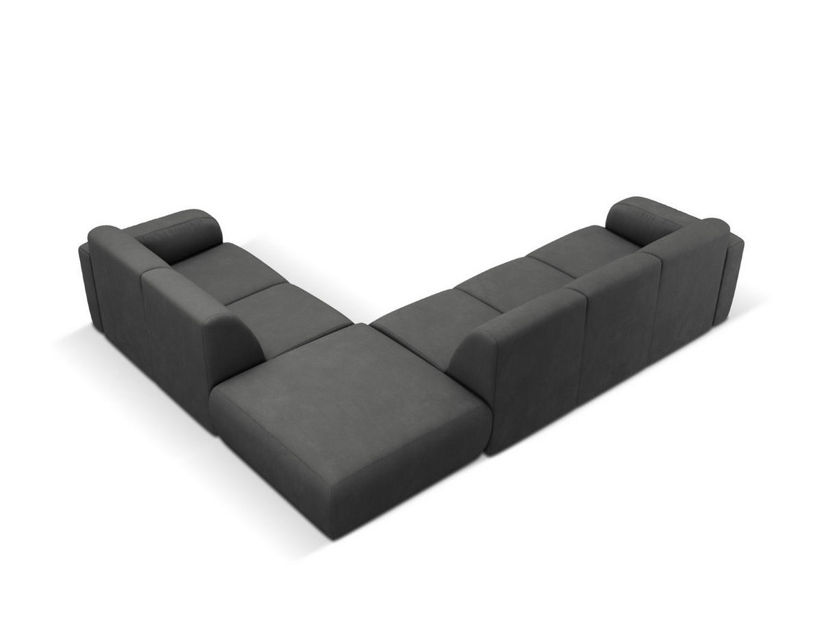 ECKSOFA rechts Molino aus strukturiertem Stoff dunkelgrau 6 Sitzplätze - Dunkelgrau, Textil (250/315cm) - Micadoni