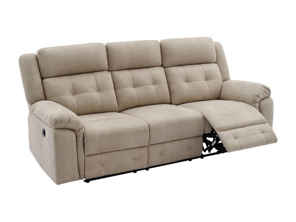 RELAXSOFA - 3 Personen - stoff - beige Ortiano - Beige, Textil (223/102/97cm) - Vente-Unique