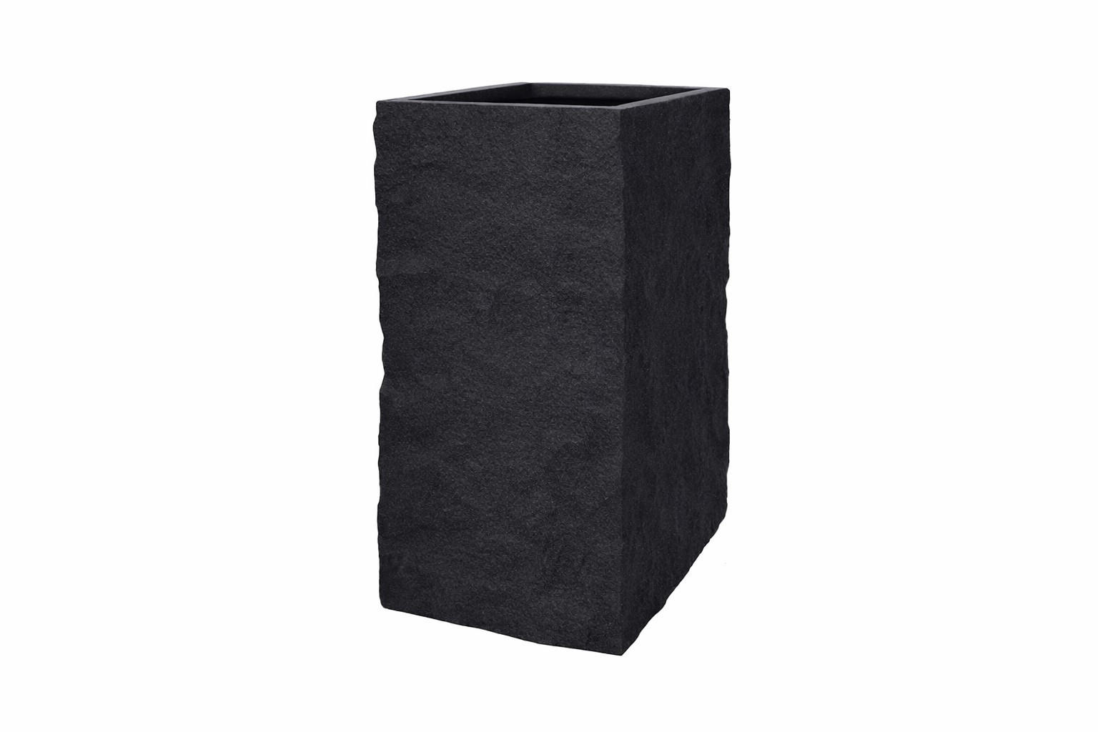 PFLANZKASTEN The Rock 28x57 cm, Steinoptik Anthrazit, Fiberstone - Anthrazit, Kunststoff (28/57/28cm) - dasmöbelwerk