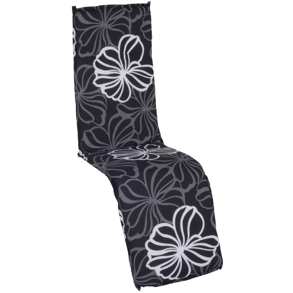 RELAXAUFLAGE - 1er Set Relaxsessel Auflage »Evora«, Motiv - Blume, schwarz - weiß - Schwarz, Kunststoff (50/12/120cm) - Green Spirit