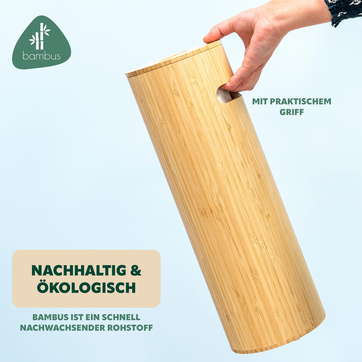 TOILETTENPAPIERAUFBEWAHRUNG, für 4 Rollen, Bambus - Braun, Holz (14.5/42/14.5cm) - eluno