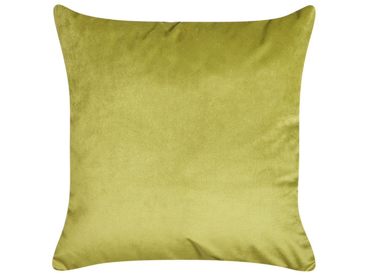 DEKOKISSEN 2er-Set Olivgrün 45/45 cm Aeonium - Olivgrün, Textil (45/45cm) - Beliani