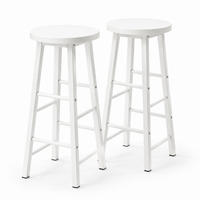 BARHOCKER 2er-Set Weiß mit Fußlehne - Weiß, Metall (30/71/30cm) - MIVRAY