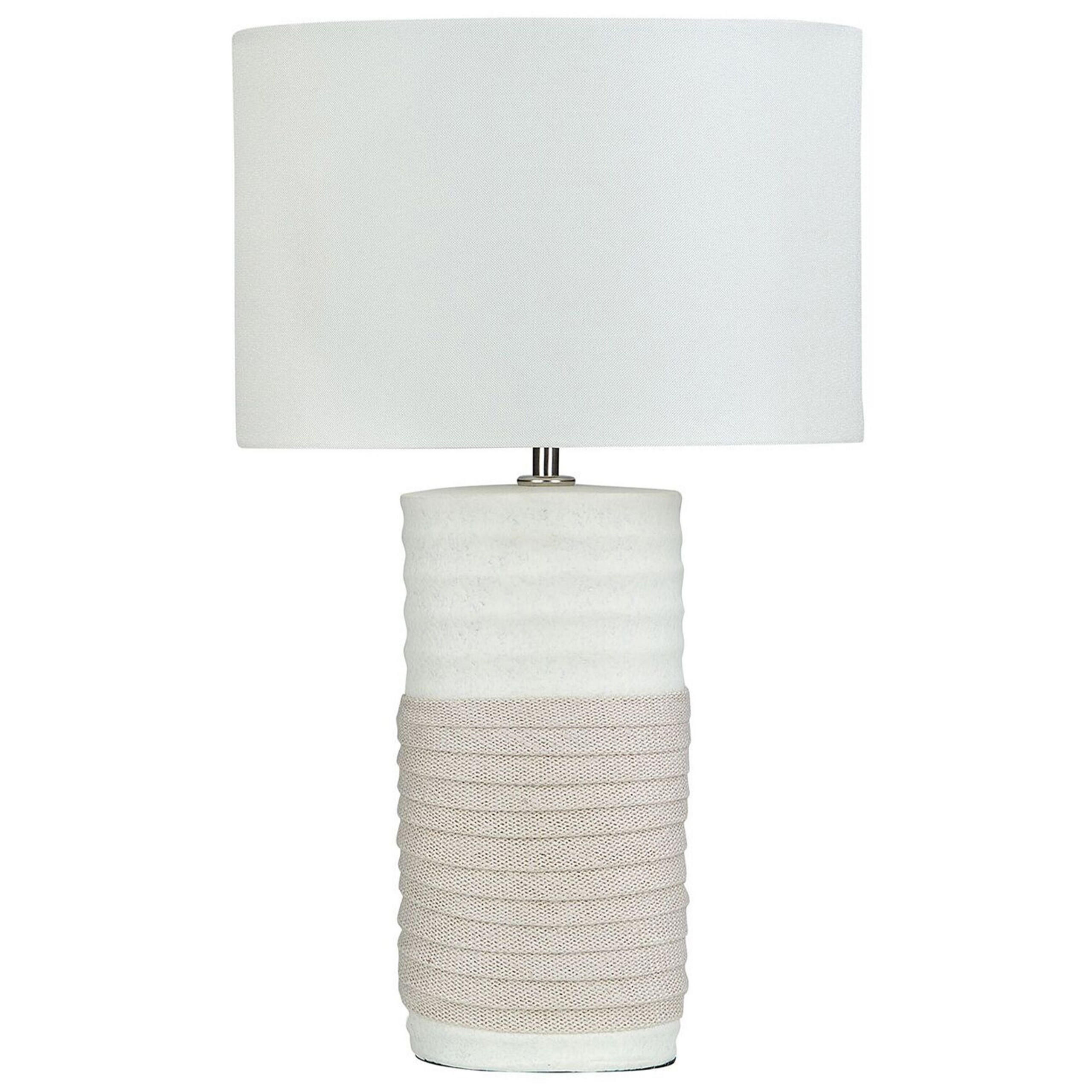 TISCHLAMPE Navia 30/30/50 cm - Weiß, Keramik (30/30/50cm) - Beliani