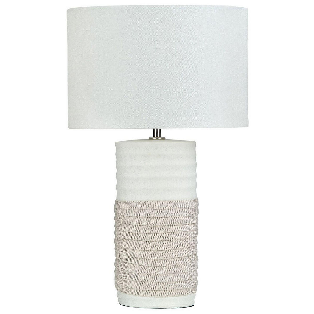 TISCHLAMPE Navia 30/30/50 cm - Weiß, Keramik (30/30/50cm) - Beliani