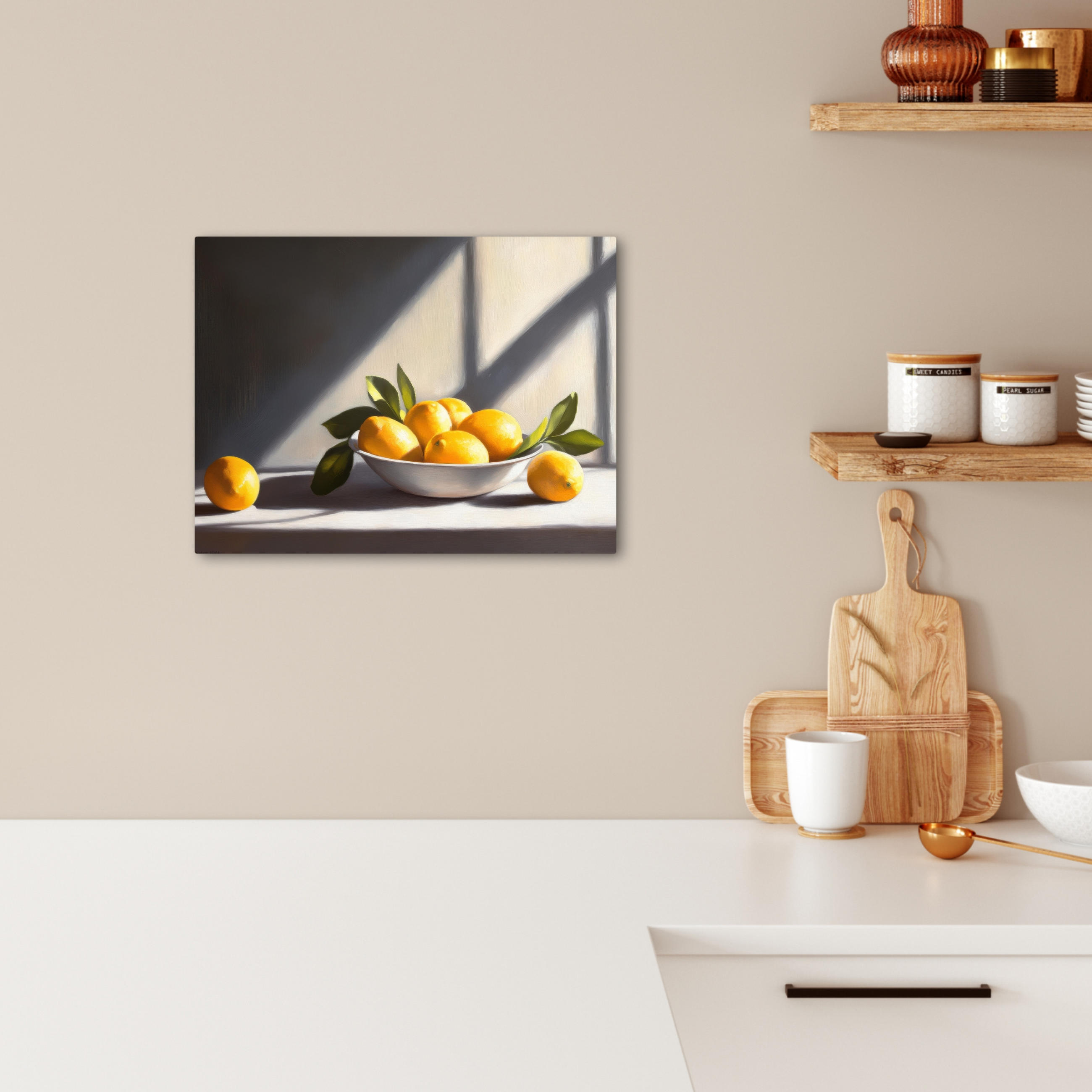 LEINWANDBILD Zitronen - Stilleben - Gelb 40x30 cm - Gelb, Textil (40/30cm) - MuchoWow