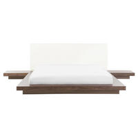 BETT mit Lattenrost 160x200 cm Heller Holzfarbton Zen - Braun, Holzwerkstoff (160/200cm) - Beliani