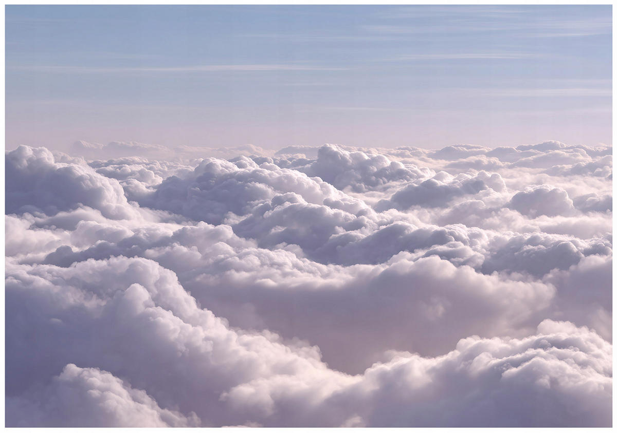 FOTOTAPETE Wolken Himmel Weiß 300x210 cm - Multicolor, Papier (300/210cm) - Wallarena
