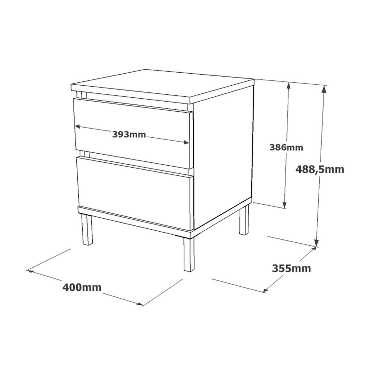 NACHTTISCH 40/35,5/49 cm - Grau, Holz (40/49/35.5cm) - Mobili Rebecca