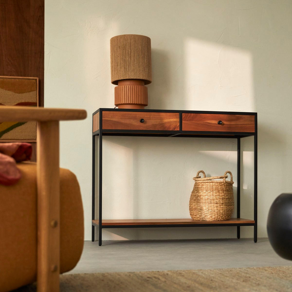 KONSOLENTISCH Agra Natur aus Akazie - Naturfarben, Holz (30/100/81cm) - Tikamoon