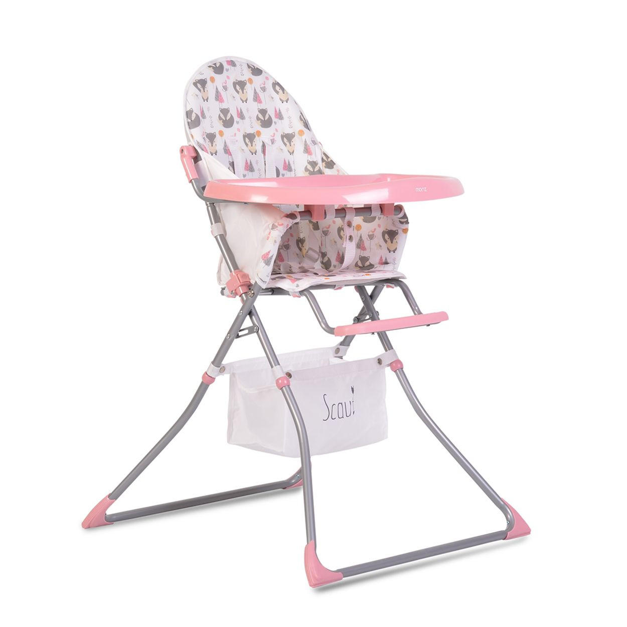 HOCHSTUHL Scaut rosa 5-Punkt-Sicherheitsgurt, Zubehörkorb, klappbar - Rosa, Metall (55/105/70cm) - Moni