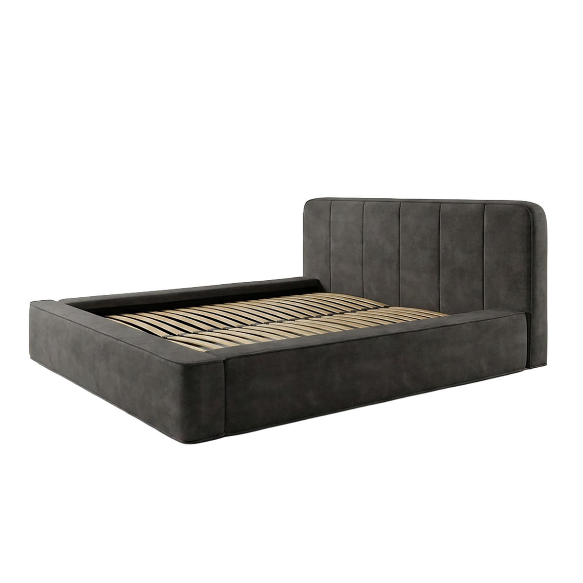 POLSTERBETT BEJO 180x200 cm, Anthrazit - Anthrazit, Textil (200/180cm) - Fedve