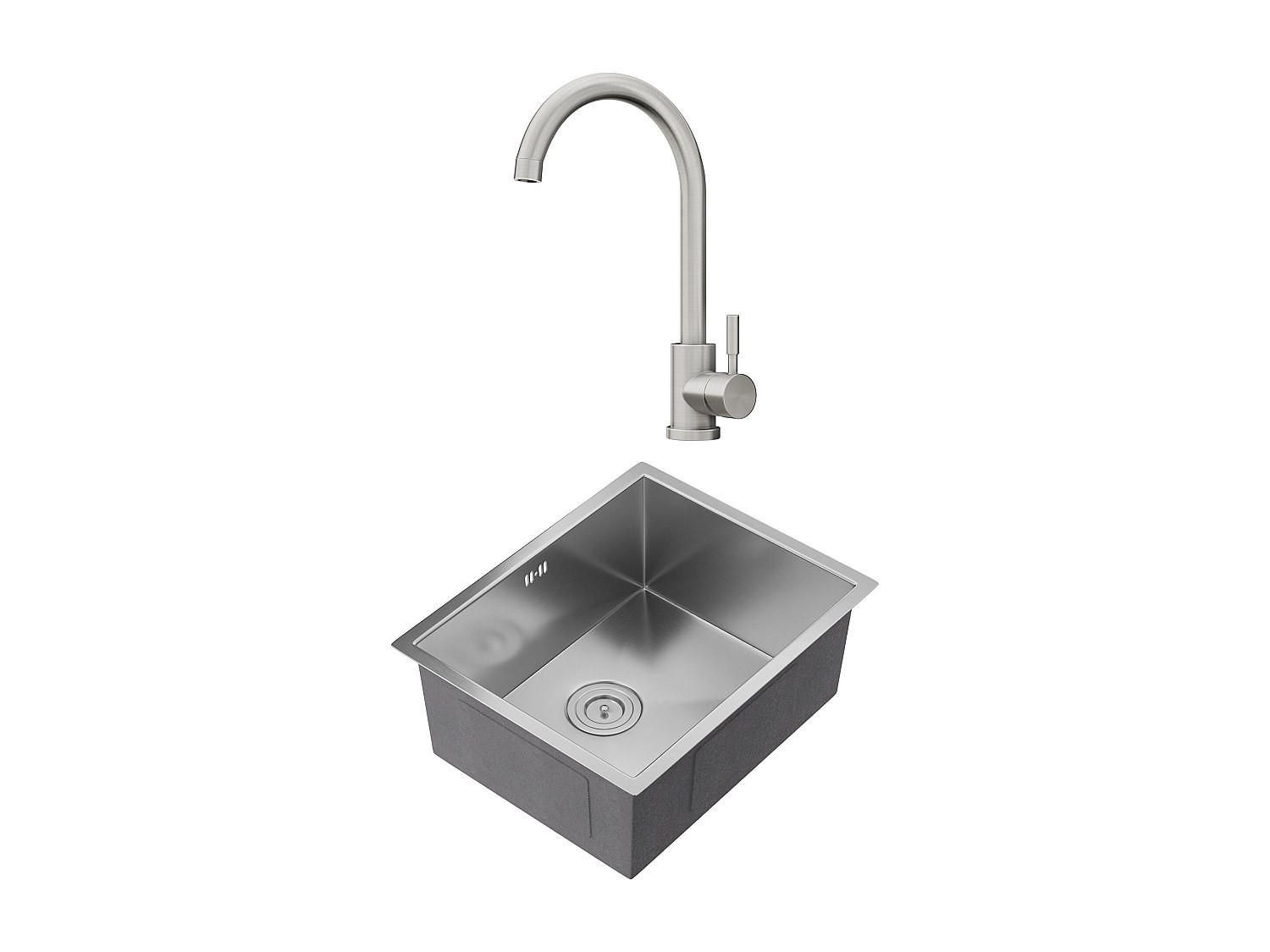 SPÜLE - 55 cm x 45 cm - metall - grau Soela - Grau, Metall (55/22/45cm) - Vente-Unique