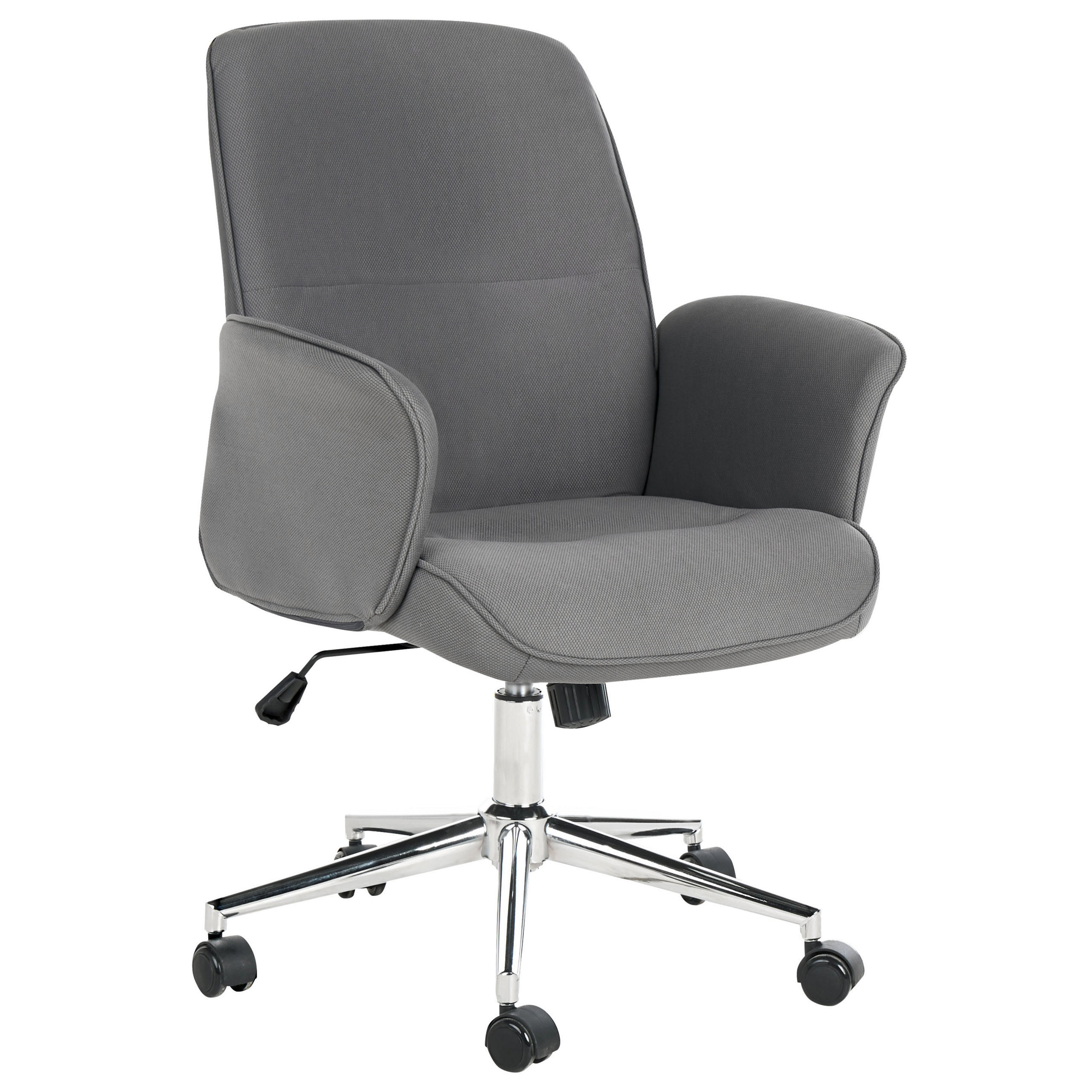 BÜROSTUHL Polyester Grau Ravishing - Grau, Kunststoff/Textil (67/93/53cm) - Beliani