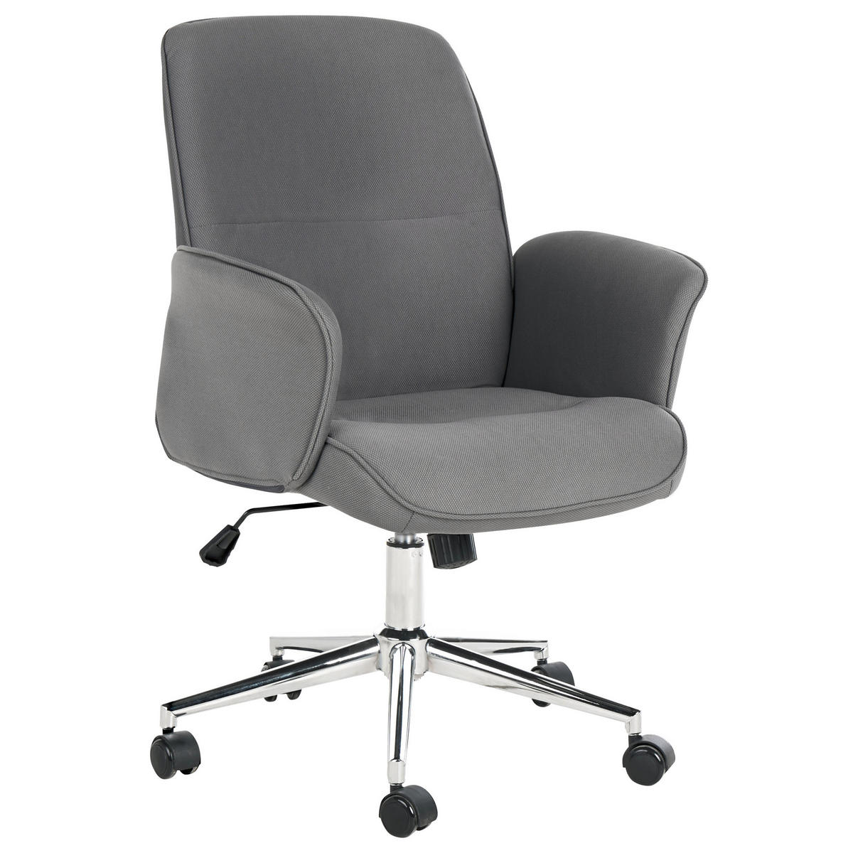 BÜROSTUHL Polyester Grau Ravishing - Grau, Kunststoff/Textil (67/93/53cm) - Beliani