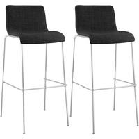 BARHOCKER 2 Stoff Dunkelgrau - Chromfarben/Dunkelgrau, Textil/Metall (43/100/48cm) - CLP