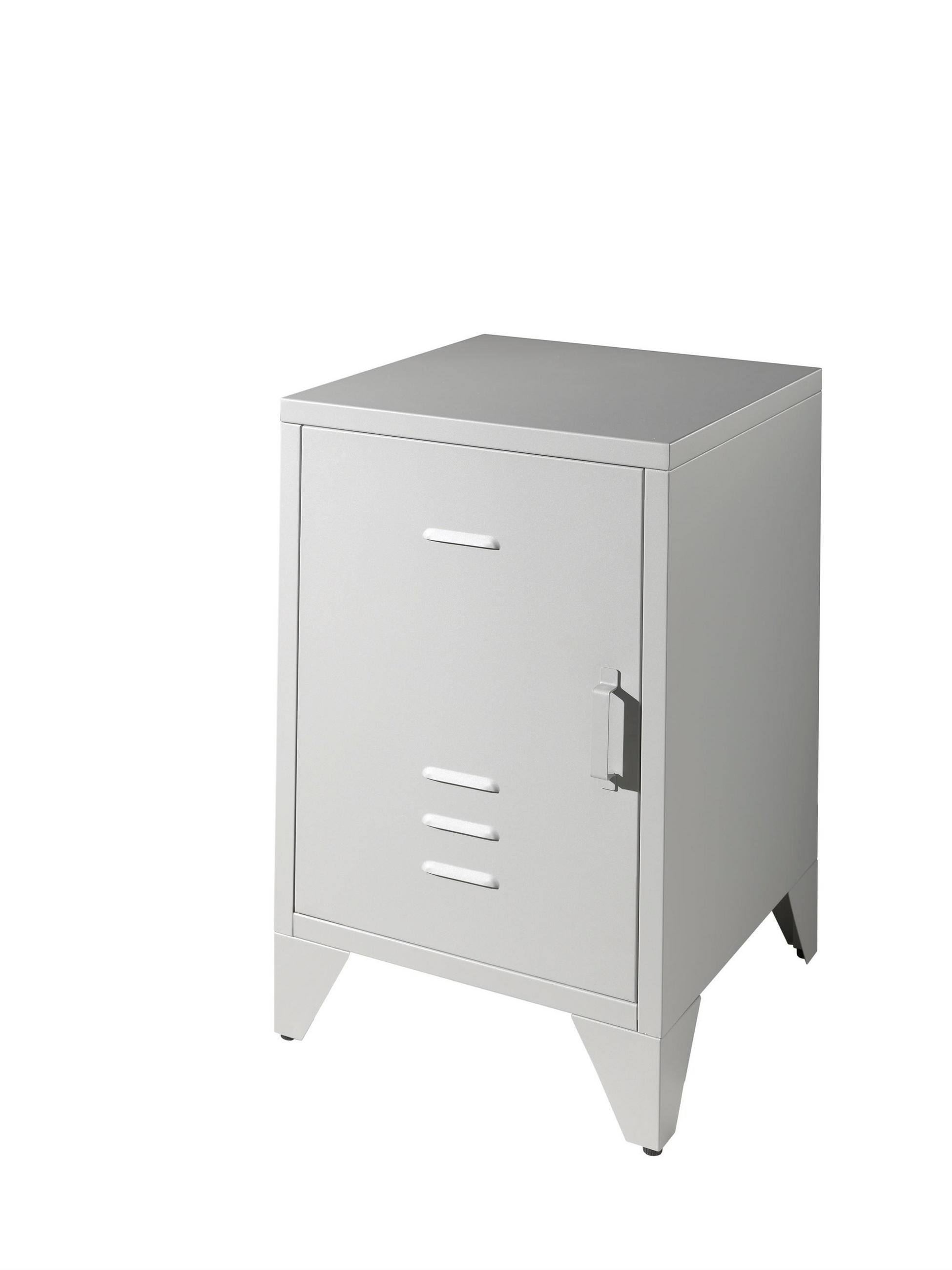 NACHTKOMMODE Kay 40x40x60 Industrial Design aus Metall Grau - Grau, Metall (40/60/40cm) - 58aufmkessel
