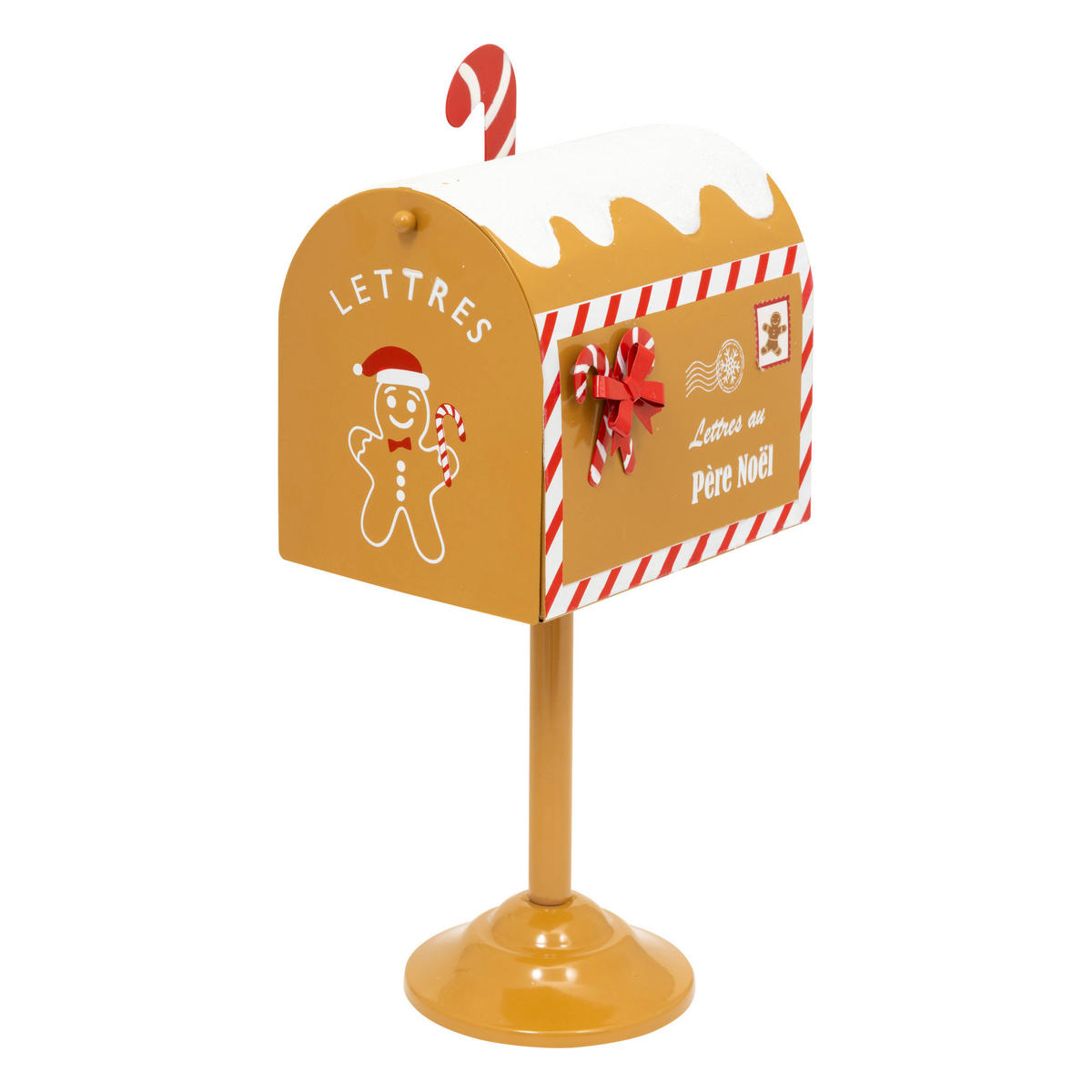 BRIEFKASTEN Metall Weihnachtsmann 32 cm auf Ständer - Goldfarben, Metall (13.5/31.5/17cm) - Atmosphera Createur d´interieur