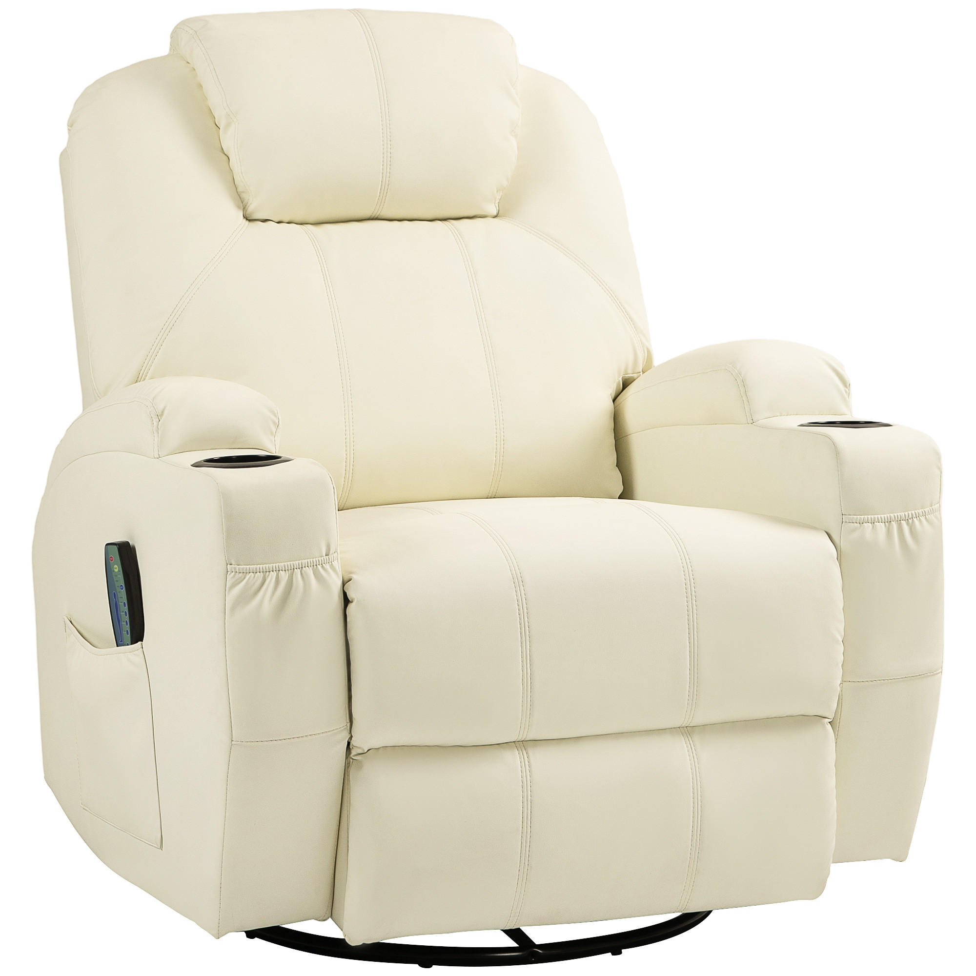 MASSAGESESSEL, Kunstleder, Metall - Weiß, Kunststoff/Metall (99/106/89cm) - HOMCOM