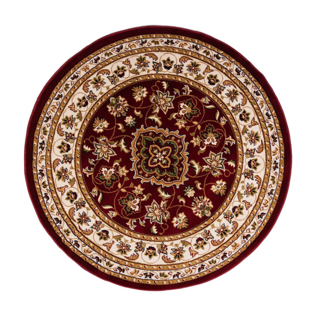 TEPPICH Traditionell-Floral-Design GLAZERT, Rot 133x133 cm - Rot, Textil (133/133cm) - KADIMA DESIGN