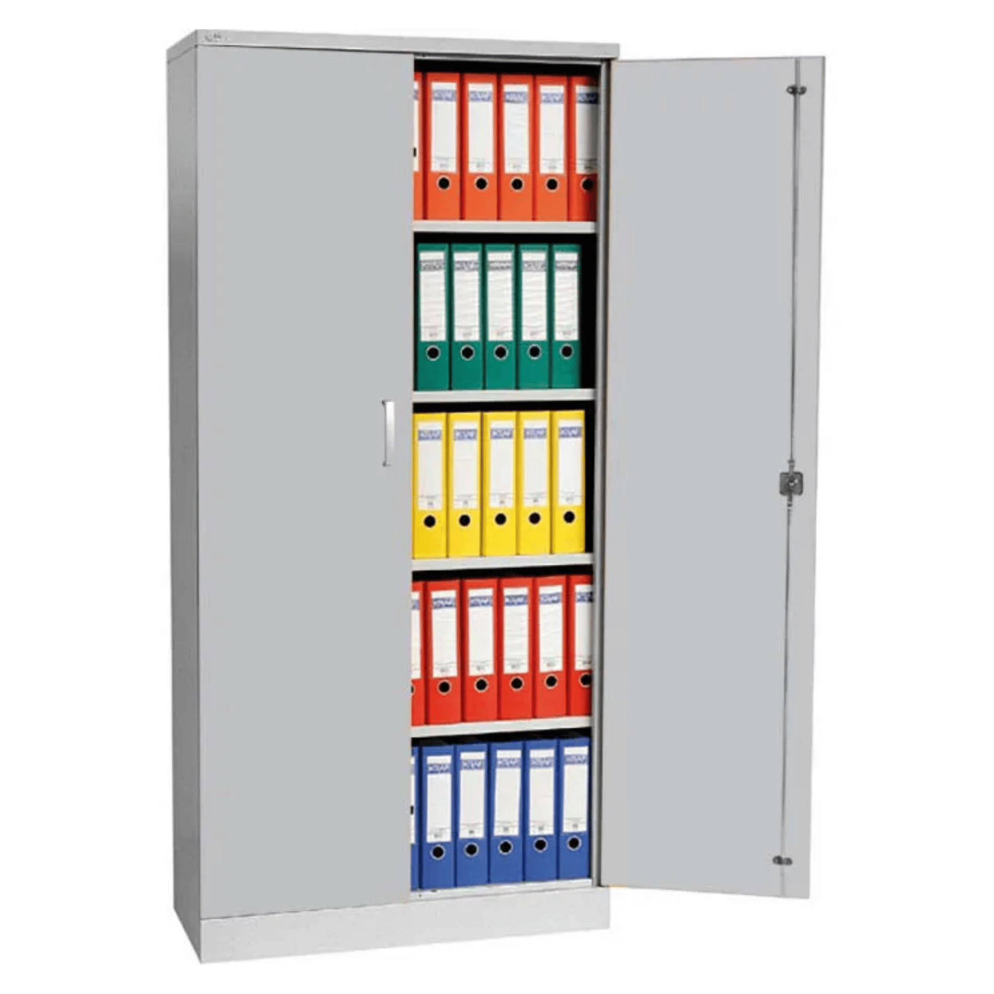 AKTENSCHRANK Beetle 4 Fachböden 195x92x42 cm Silber & Grau - Grau, Metall (92/195/42cm)