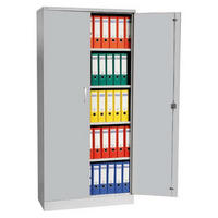 AKTENSCHRANK Beetle 4 Fachböden 195x92x42 cm Silber & Grau - Grau, Metall (92/195/42cm)