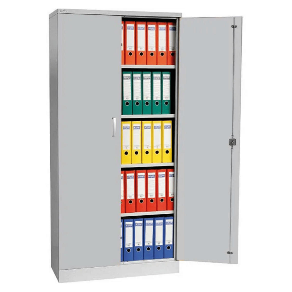 AKTENSCHRANK Beetle 4 Fachböden 195x92x42 cm Silber & Grau - Grau, Metall (92/195/42cm)