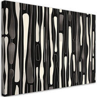 LEINWANDBILD Schwarz-weiße Retro-Abstraktion 90x60cm - Schwarz, Textil (90/60cm) - Feeby